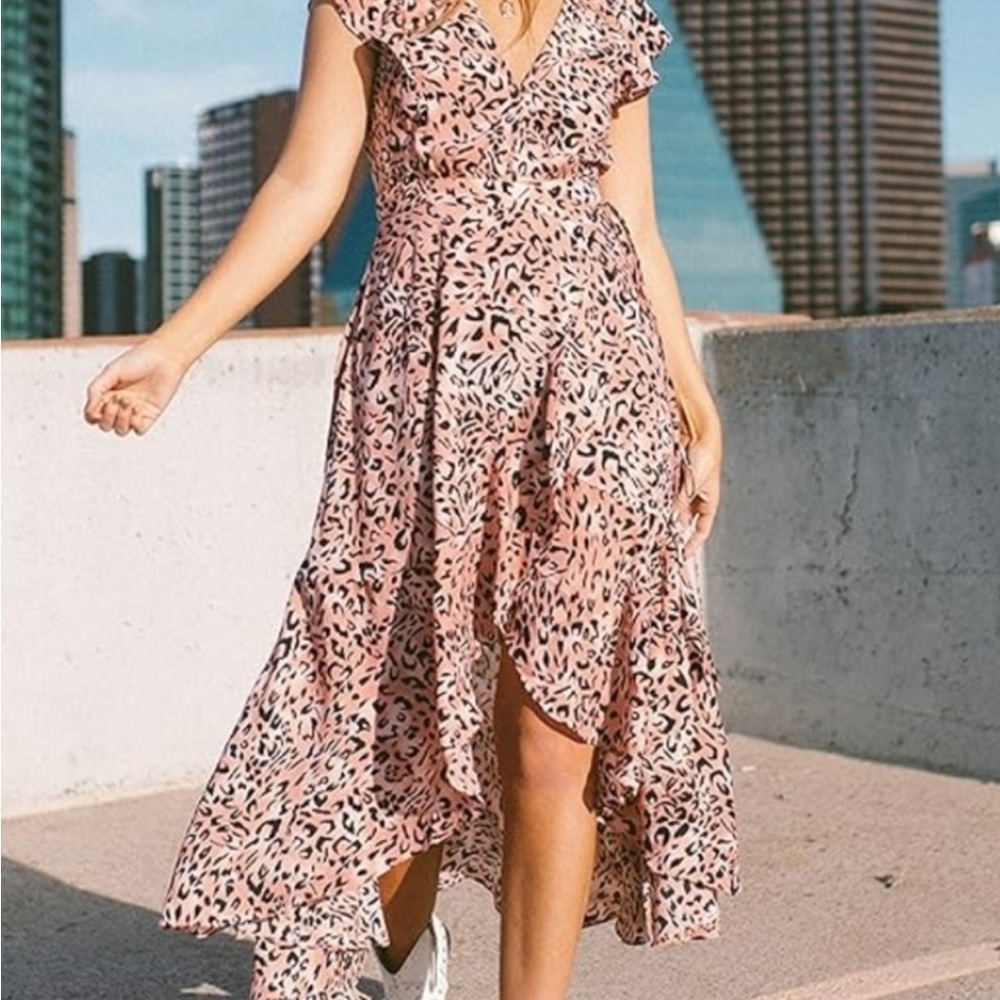 NEW Buddy Love High Low Pink Animal Print Dress